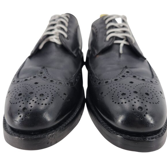 Nettleton USA Mens Size 10.5N Black Handmade Leather Dress Shoes Wingtip Oxfords - Picture 4 of 12